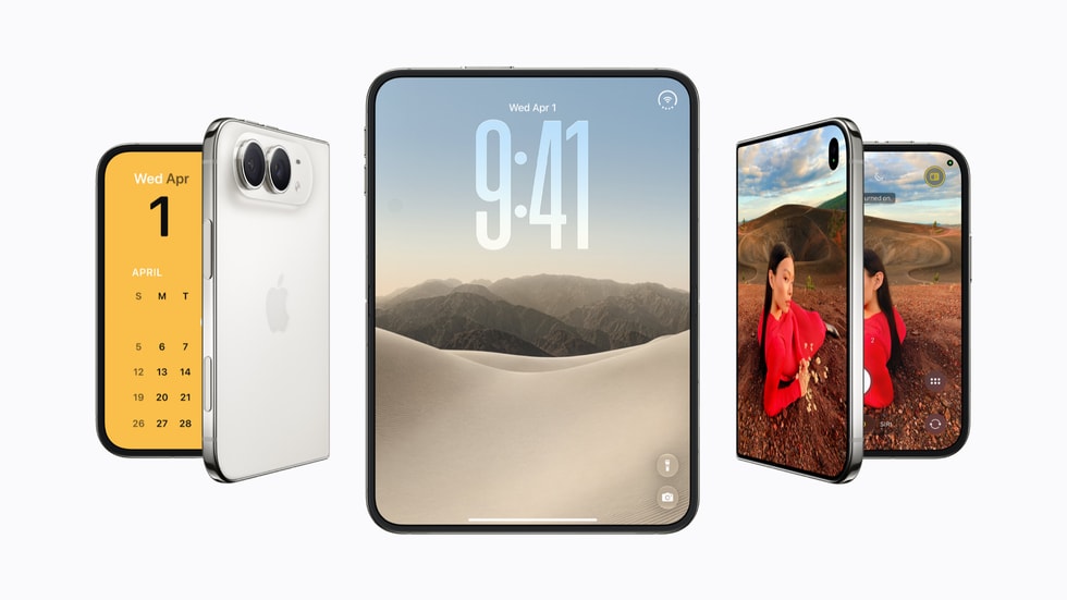 Apple iPhone Duo devices shown folded and unfolded