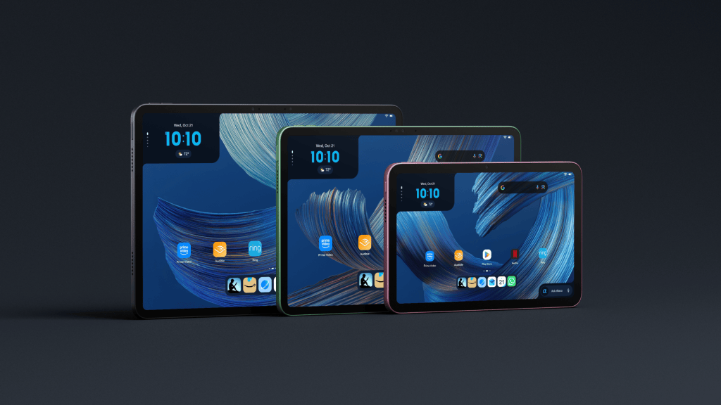 Amazon tablet devices shown together