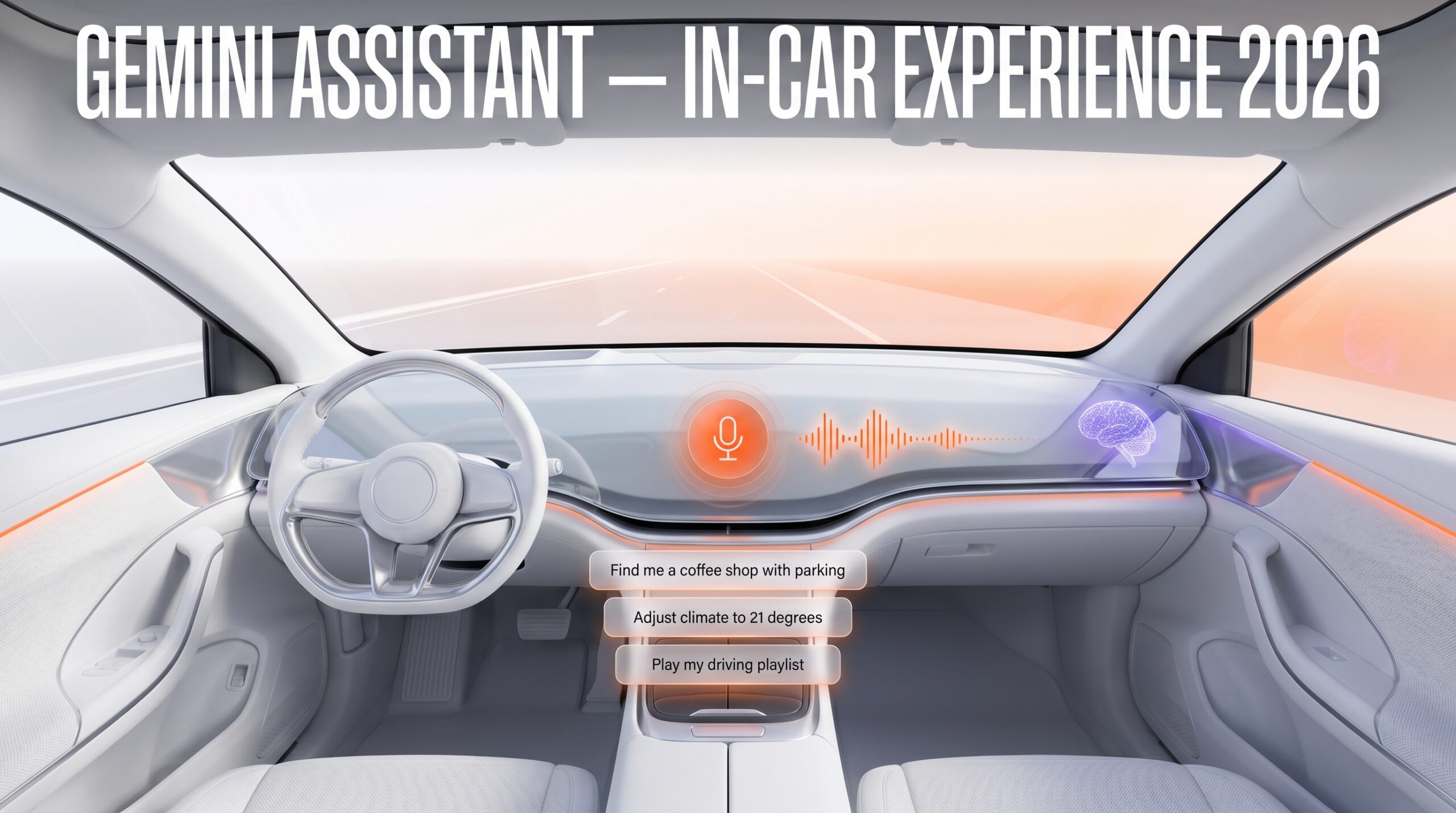 Gemini assistant interface displayed in a vehicle cockpit