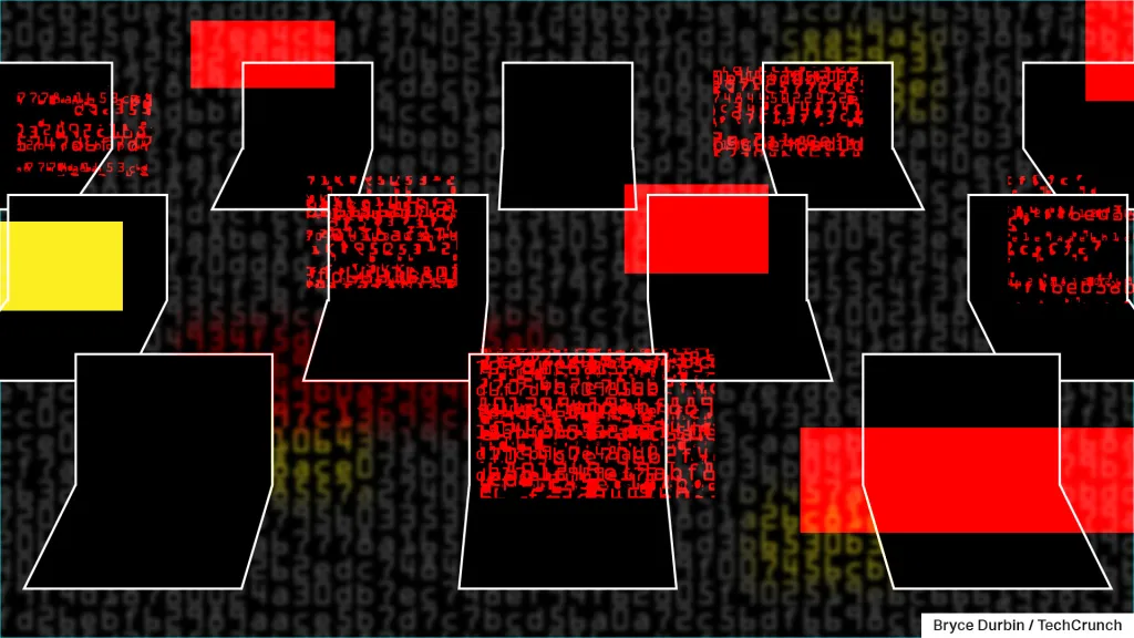 Cybersecurity illustration showing exposed digital information