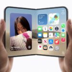 Apple iPhone Duo opened to show its larger inner display