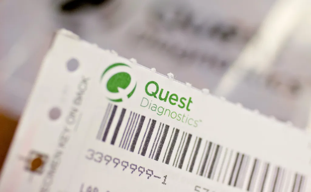 Quest Diagnostics paperwork bearing the company logo