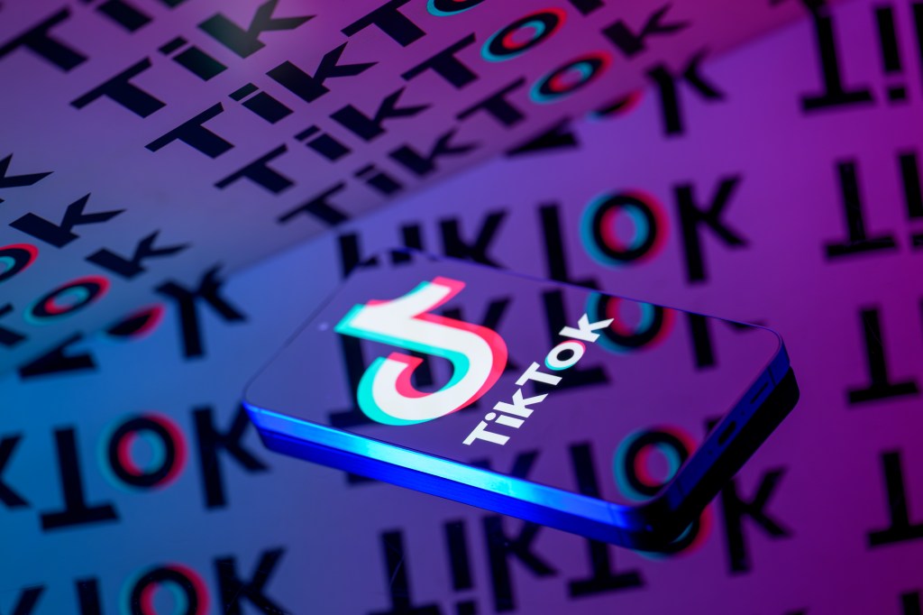 TikTok app displayed on a phone
