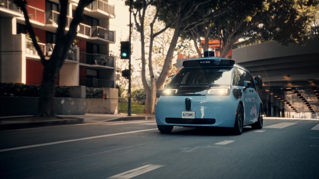 Waymo autonomous vehicle on a city street