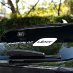 Uber-branded vehicle used to show the company's technology operations