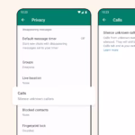 WhatsApp call and privacy interface illustration
